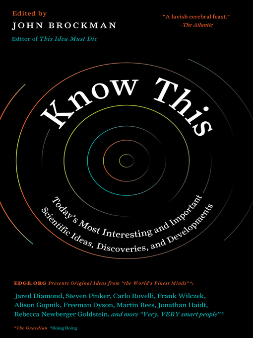 Title details for Know This by John Brockman - Wait list